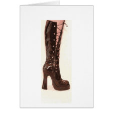 Black Patent Lace-up Boot Cards