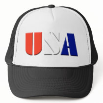 Black Patriotic USA Truckers Hat