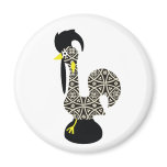 Black Pattern, Galo de Barcelos Fridge Magnets