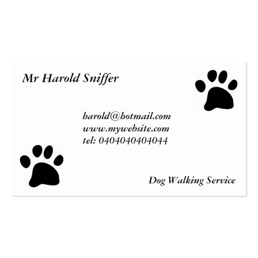 Black Paw Business Card (front side)