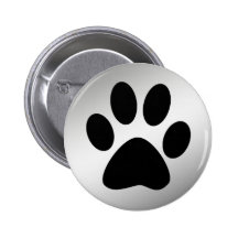 BLACK PAW PRINT ON SILVER BUTTONS