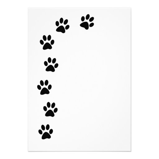 Black Paw Prints Invitation