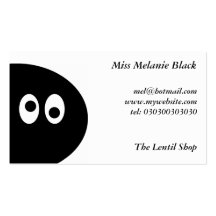 Black Pea Man Business Card Templates