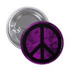 Black Peace Symbol Button