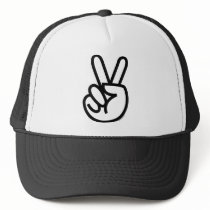 Black Peace V-Sign hats by GreenNeighborPeace Black Peace V-Sign hats