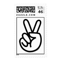 Black Peace V-Sign Stamps