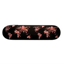Black peach atlas skateboard deck