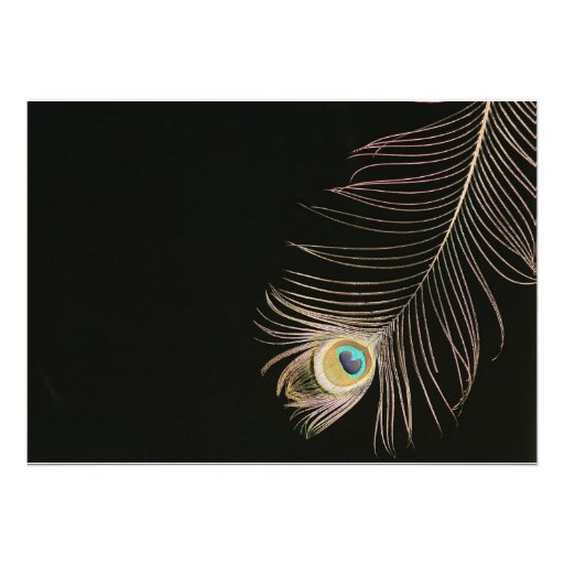 Black Peackock Wedding Invitation