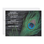 Black Peacock Feather Birthday Custom Invitations