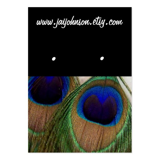 Black Peacock Feather Earring Cards Business Cards