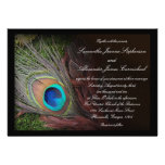 Black Peacock Feather w/Moss Wedding Invitations
