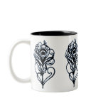 Black Peacock Feathers mugs