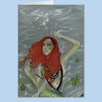 Black Pearls Mermaid Card cards
