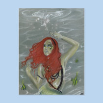 Black Pearls Mermaid Postcard postcards