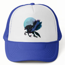 Black Pegasus and Blue Moon Hat by Lotacats Black Pegasus and Blue Moon Hat