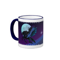 Black Pegasus and Blue Moon Mug by Lotacats Black Pegasus and Blue Moon Mug