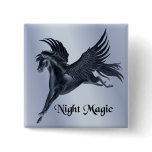 Black Pegasus Pinback Button