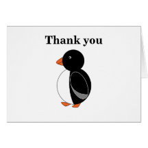 Black penguin greeting card