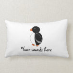 Black penguin throw pillows