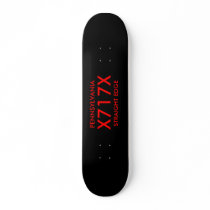 BLACK, PENNSYLVANIA, STRAIGHT EDGE, X717X SKATEBOARD