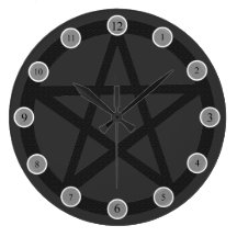 Black Pentacle Wallclocks