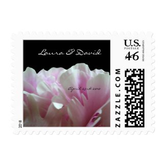 Black Peony Postal Square Wedding Postage stamp