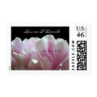 Black Peony Postal Wedding Postage stamp