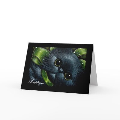 BLACK PERSIAN CAT BIRTHDAY Card by BY_CYRA