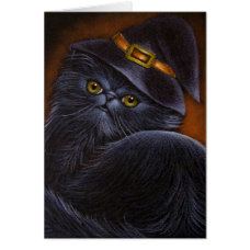 Black Persian Cat Card card