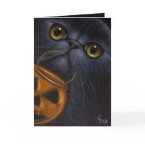 BLACK PERSIAN CAT HALLOWEEN Card by BY_CYRA BLACK PERSIAN CAT HALLOWEEN Card