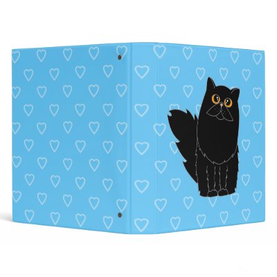 Black Persian Cat Heart Binder by JKLDesigns