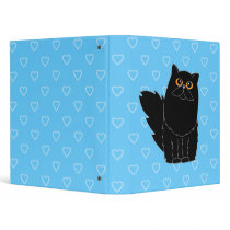 Black Persian Cat Heart Binder