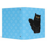 Black Persian Cat Heart Binder