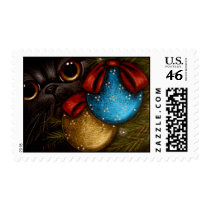 BLACK PERSIAN CAT HOLIDAY Postage postage