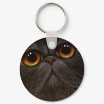 BLACK PERSIAN CAT Keychain