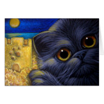 BLACK PERSIAN CAT - SAND CASTLE CUSTOMIZE Card by BY_CYRA BLACK PERSIAN CAT - SAND CASTLE CUSTOMIZE Card