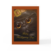 BLACK PERSIAN CAT THANKSGIVING Card by BY_CYRA BLACK PERSIAN CAT THANKSGIVING Card