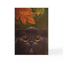 BLACK PERSIAN CAT - THANKSGIVING Card