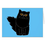 Black Persian Cat w/ Orange Eyes Card