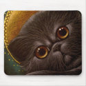 BLACK PERSIAN CAT WITH HALO Mousepad