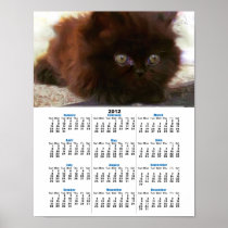 Black persian kitten 2012 calendar poster