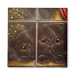 BLACK PERSIAN KITTEN CATS HOLIDAY Magnet