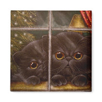 BLACK PERSIAN KITTEN CATS HOLIDAY Magnet by BY_CYRA BLACK PERSIAN KITTEN CATS HOLIDAY Magnet