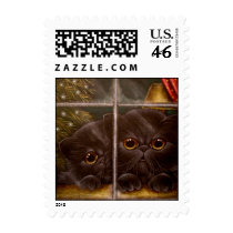 BLACK PERSIAN KITTEN CATS HOLIDAY Postage postage