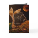BLACK PERSIAN MERCAT - HALLOWEEN Card