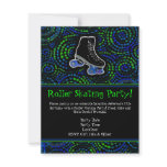 Black Personalized Roller Skating Party Invitation