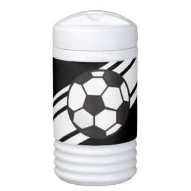 Black Personalized Soccer Igloo Beverage Cooler Igloo Beverage Dispenser