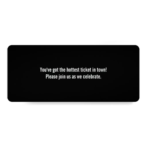 Black Photo Graduation Party Ticket Invitations 4" X 9.25" Invitation Card