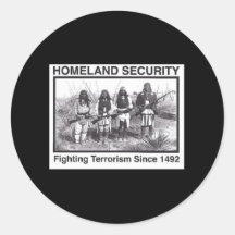 Black Photo Indian Homeland Security Round Sticker