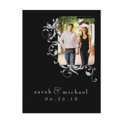 Black Photo Save the Date 04 Postcards by darmanddesigns